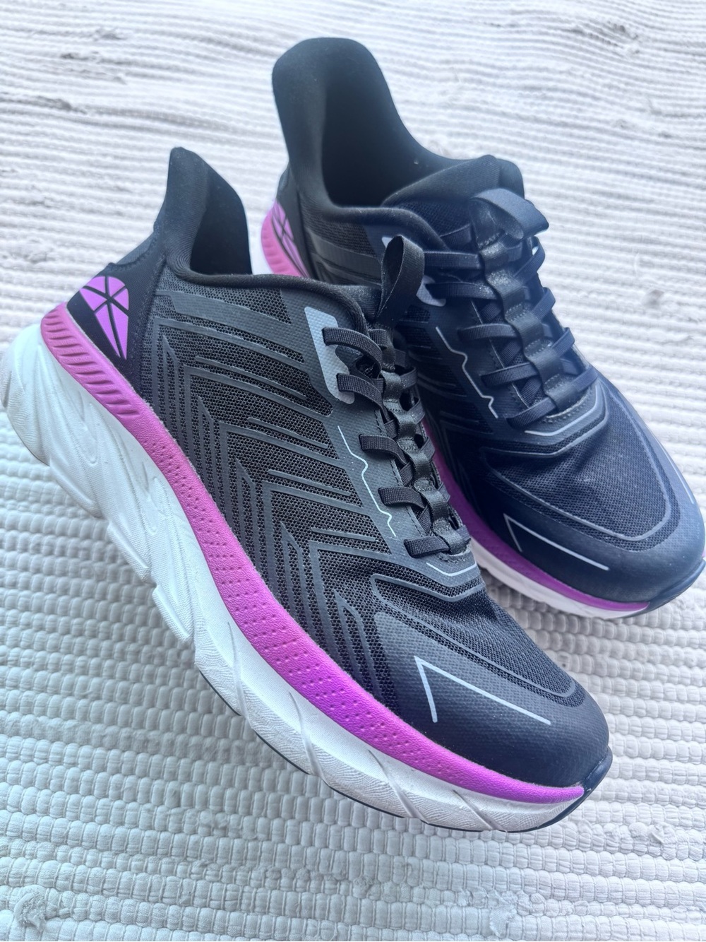 Allswift Slip On Walking Sneakers Black Pink Chunky Comfort Shoes 11